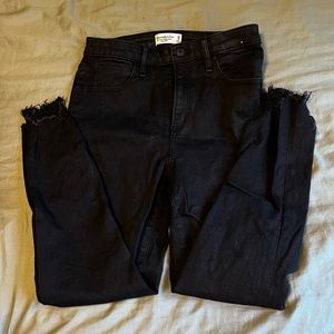 Abercrombie & Fitch Distressed Hem Curve Love Black Skinny Jeans